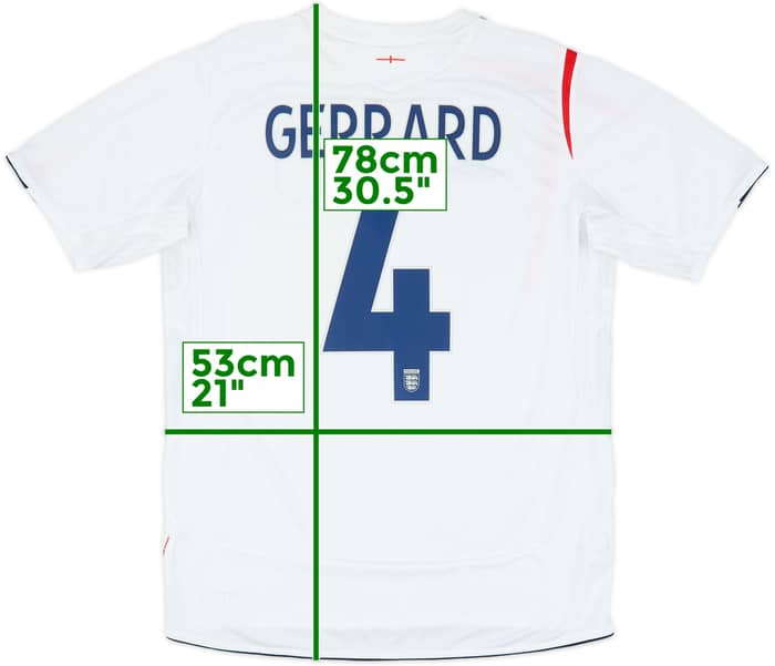 2005-07 England Home Shirt Gerrard #4 - 6/10 - (L)