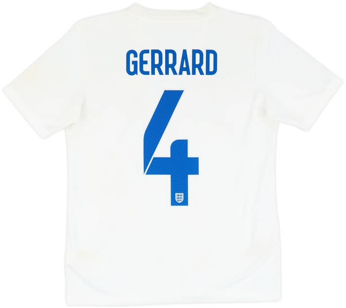 Camiseta de local de Inglaterra 2014-15 Gerrard #4 - 5/10 - (XL.Juvenil)