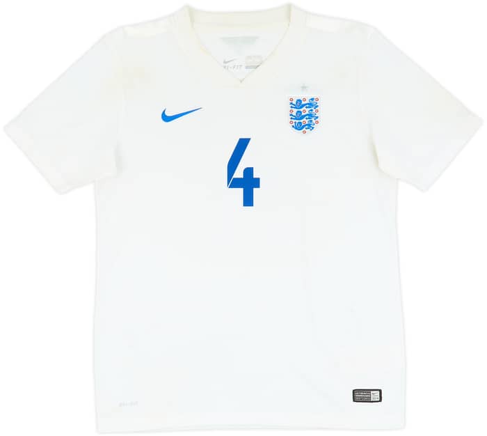Camiseta de local de Inglaterra 2014-15 Gerrard #4 - 5/10 - (XL.Juvenil)