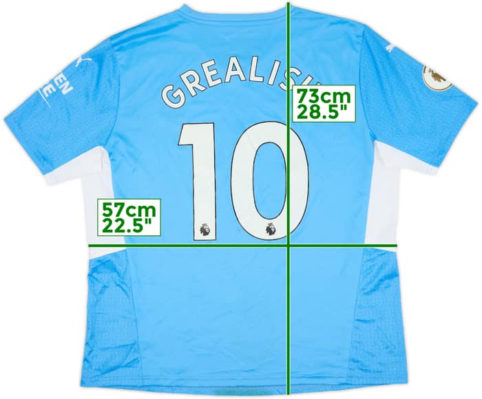 2021-22 Manchester City Home Shirt Grealish #10 - 8/10 - (XL)