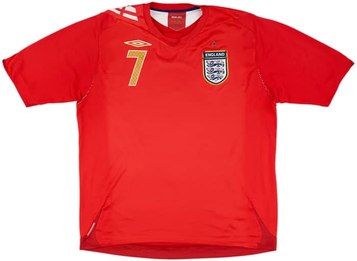 2006-08 England Away Shirt Beckham #7 - 5/10 - (XL)