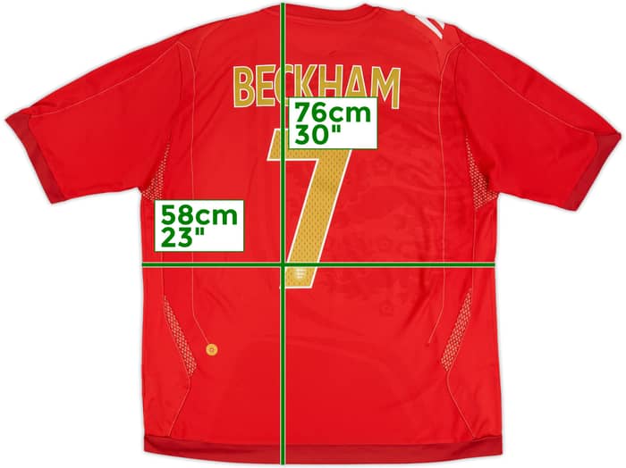 2006-08 England Away Shirt Beckham #7 - 5/10 - (XL)