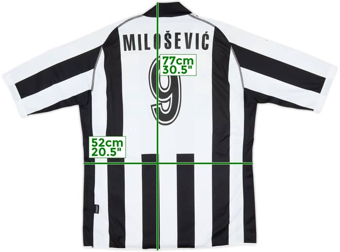 2003-04 FK Partizan Home Shirt Milosevic #9 - 8/10 - (XXL)