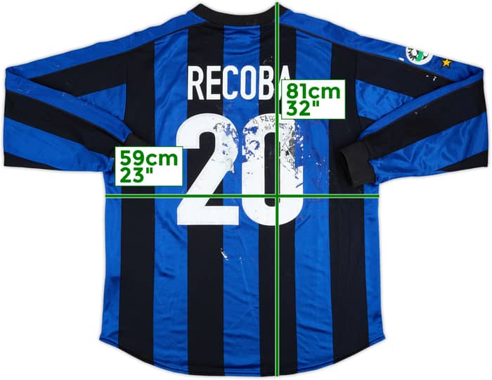 1999-00 Inter Milan Player Issue Signed Home L/S Shirt Recoba #20 - 4/10 - (XL)