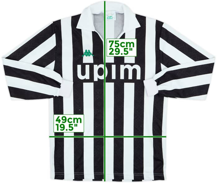 1991-92 Juventus Home L/S Shirt #9 - 5/10 - (M/L)