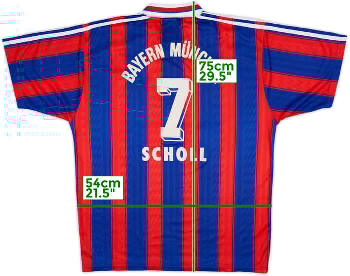 1995-97 Bayern Munich Home Shirt Scholl #7 - 7/10 - (L)