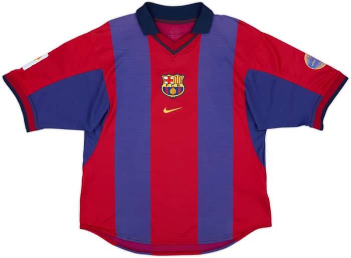 2000-01 Barcelona Home Shirt Rivaldo #10 - 8/10 - (L)