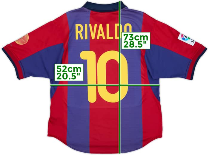 2000-01 Barcelona Home Shirt Rivaldo #10 - 8/10 - (L)