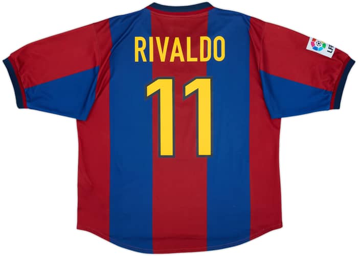 1998-00 Barcelona Home Shirt Rivaldo #11 - 8/10 - (XL)