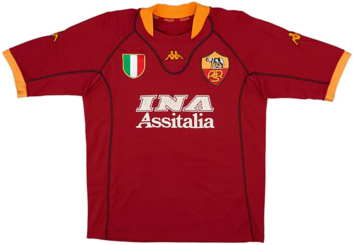 2001-02 Roma Home Shirt Totti #10 - 6/10 - (L)