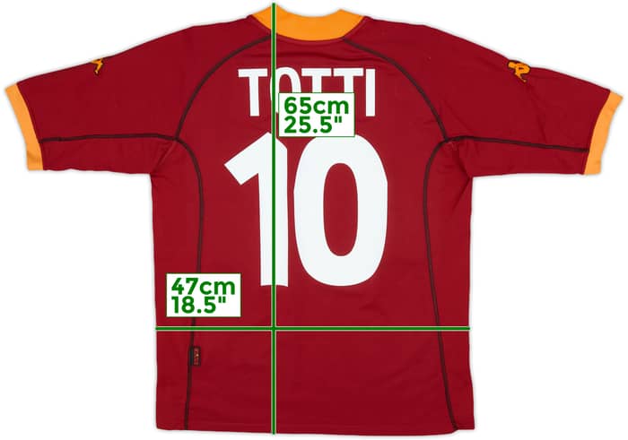 2001-02 Roma Home Shirt Totti #10 - 6/10 - (L)