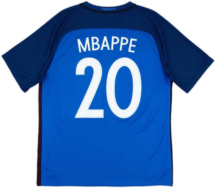 2016-17 France Home Shirt Mbappe #20 - 8/10 - (L)