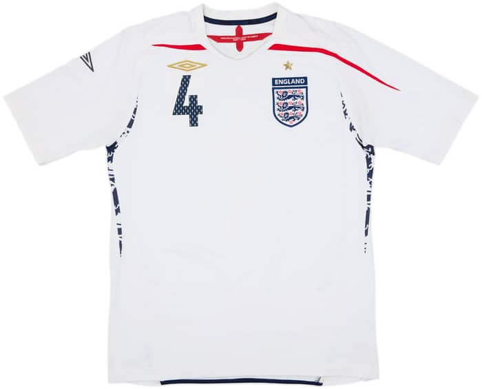 2007-09 England Home Shirt Gerrard #4 - 5/10 - (M)