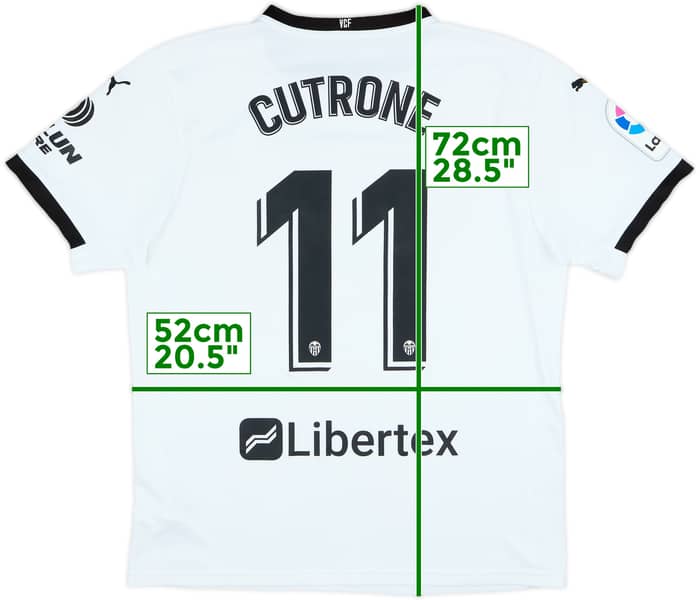 2020-21 Valencia Home Shirt Cutrone #11 - 7/10 - (L)