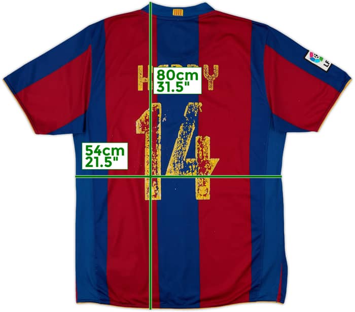 2007-08 Barcelona Home Shirt Henry #14 - 4/10 - (L)