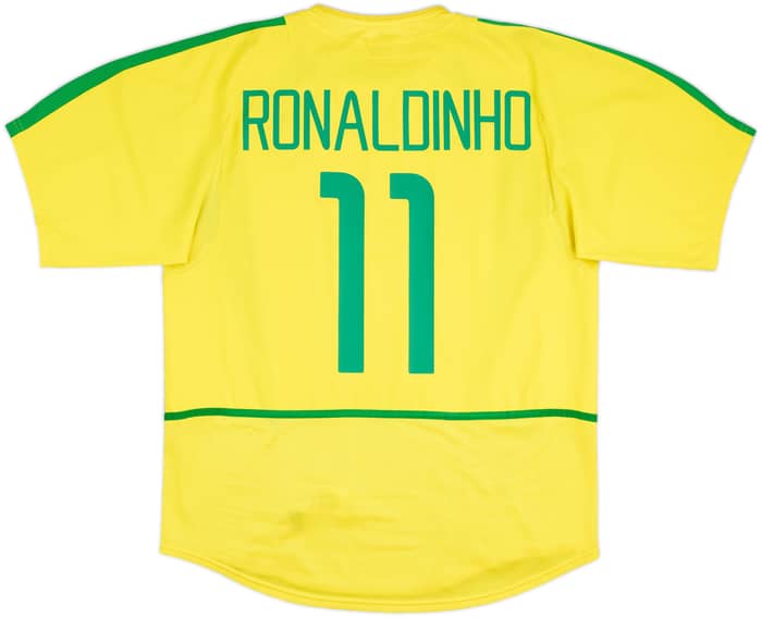 Camiseta de local de Brasil 2002-04 Ronaldinho #11 - 9/10 - (L)