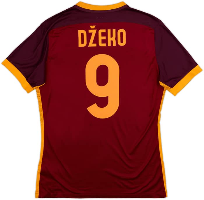 2015-16 Roma Authentic Home Shirt Dzeko #9 - 9/10 - (L)