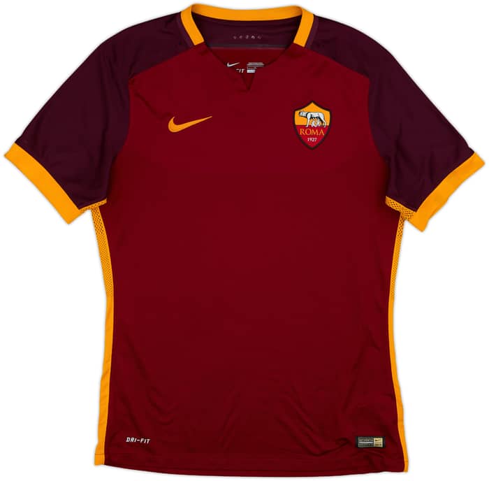 2015-16 Roma Authentic Home Shirt Dzeko #9 - 9/10 - (L)