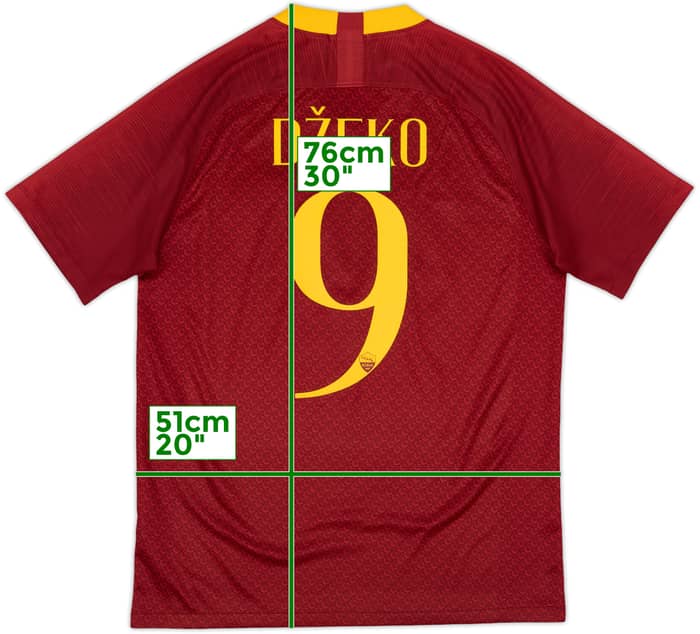 2018-19 Roma Home Shirt Dzeko #9 - 8/10 - (M)