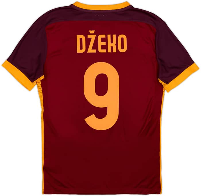 2015-16 Roma Authentic Home Shirt Dzeko #9 - 9/10 - (M)