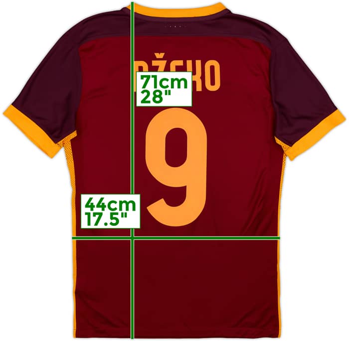 2015-16 Roma Authentic Home Shirt Dzeko #9 - 9/10 - (M)
