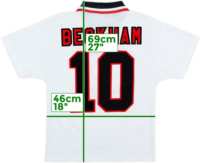 1996-97 Manchester United Away Shirt Beckham #10 - 8/10 - (Y)