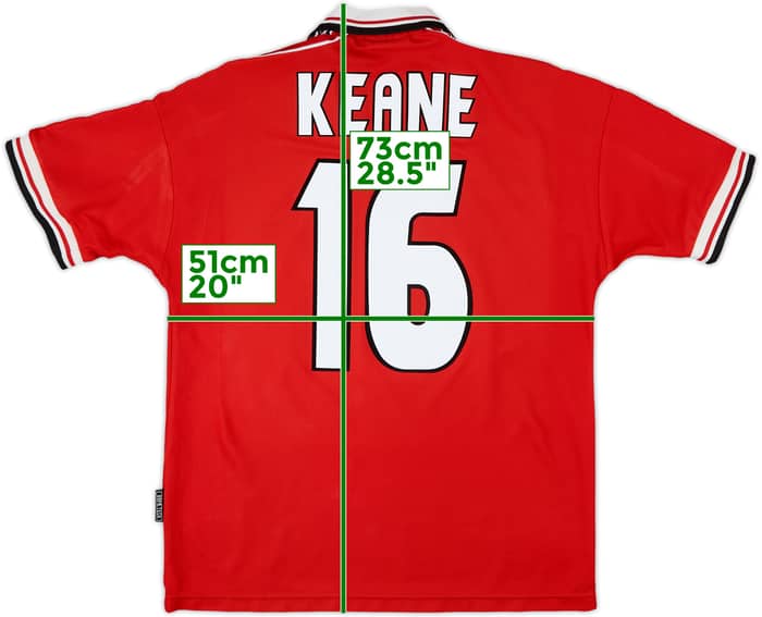 1998-00 Manchester United Home Shirt Keane #16 - 7/10 - (M)
