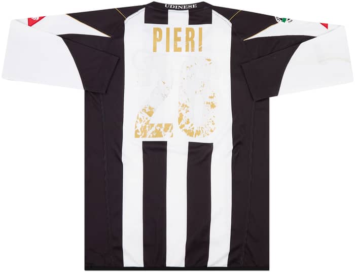 2004-05 Udinese Match Issue Coppa Italia Home L/S Shirt Pieri #26 (v AC Milan)