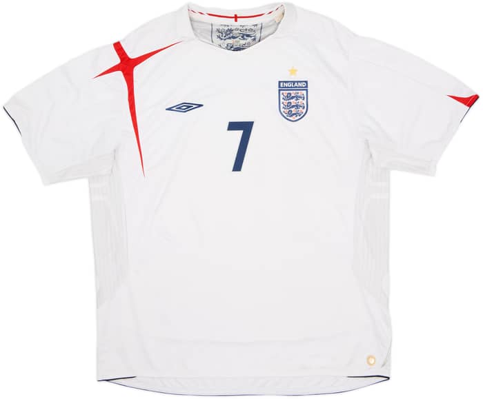 2005-07 England Home Shirt Beckham #7 - 6/10 - (XXL)