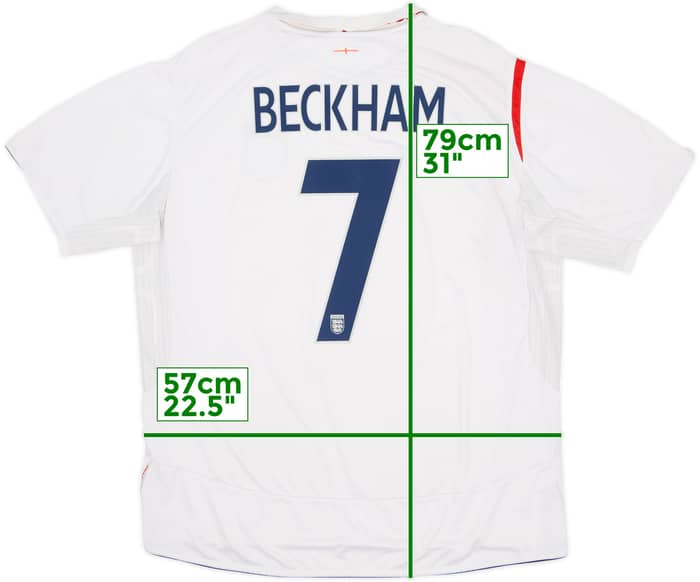 2005-07 England Home Shirt Beckham #7 - 6/10 - (XXL)