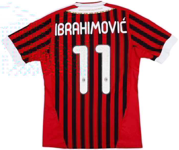 2011-12 AC Milan Home Shirt Ibrahimovic #11 - 4/10 - (S)