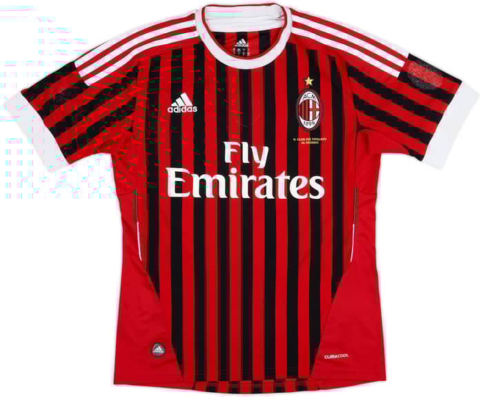 2011-12 AC Milan Home Shirt Ibrahimovic #11 - 4/10 - (S)