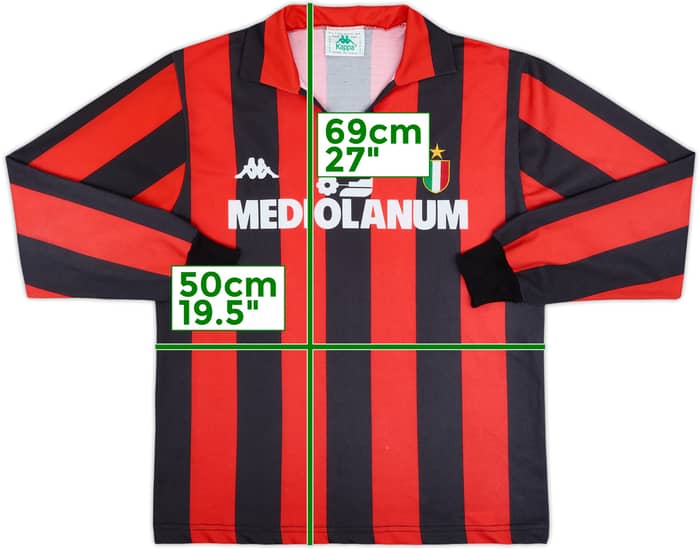 1988-89 AC Milan Local Camiseta Manga Larga - 9/10 - (M)