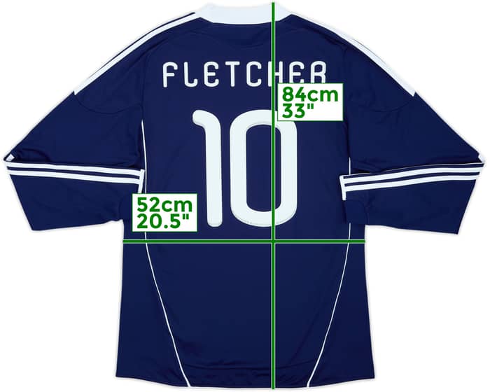 2010-11 Scotland Home L/S Shirt Fletcher #10 - 9/10 - (L)