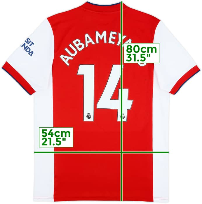 2021-22 Arsenal Home Shirt Aubameyang #14 - 7/10 - (L)