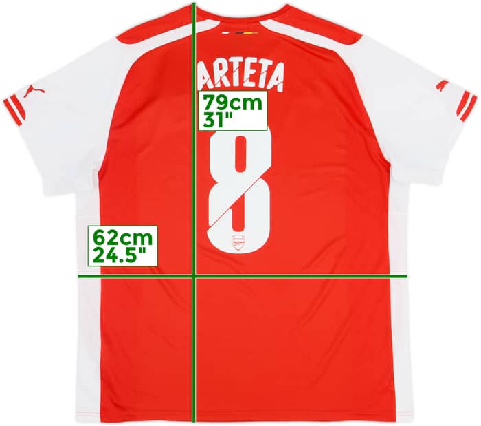 Camiseta de local del Arsenal 2014-15 Arteta #8 - 7/10 - (XXL)