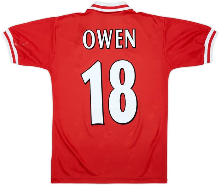 1996-98 Liverpool Home Shirt Owen #18 - 6/10 - (Y)