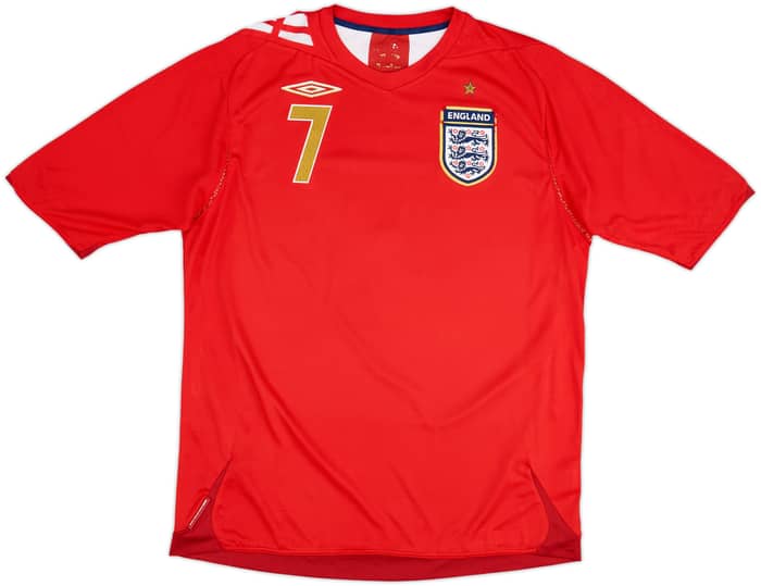 2006-08 England Away Shirt Beckham #7 - 5/10 - (L)