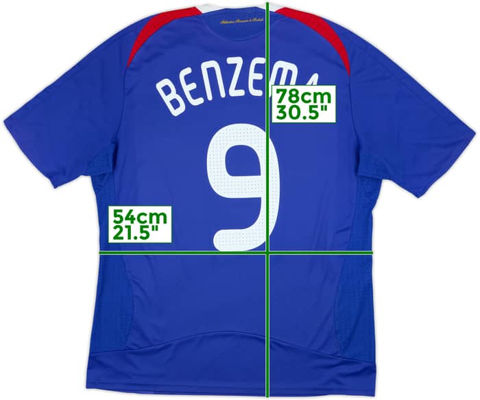 2007-08 France Home Shirt Benzema #9 - 7/10 - (L)