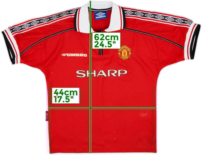 1998-00 Manchester United Home Shirt - 6/10 - (L.Boys)