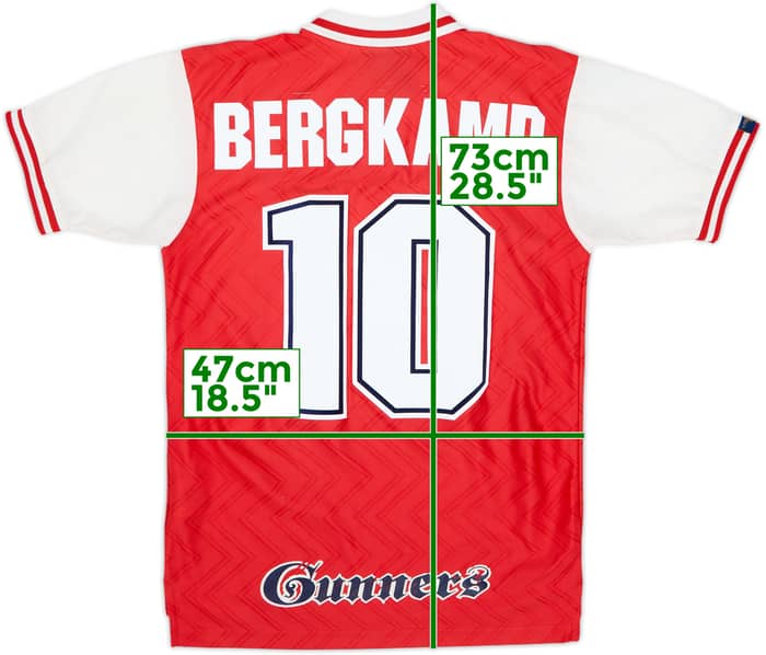 1996-98 Arsenal Home Shirt Bergkamp #10 - 8/10 - (XL.Boys)