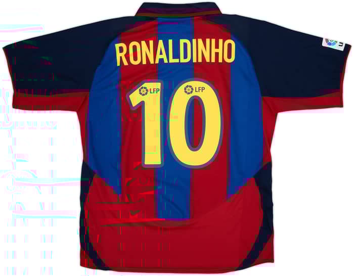 2003-04 Barcelona Home Shirt Ronaldinho #10 - 8/10 - (L)