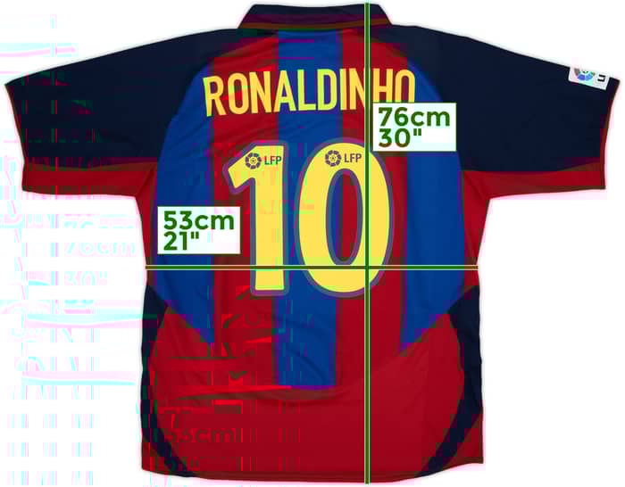 2003-04 Barcelona Home Shirt Ronaldinho #10 - 8/10 - (L)