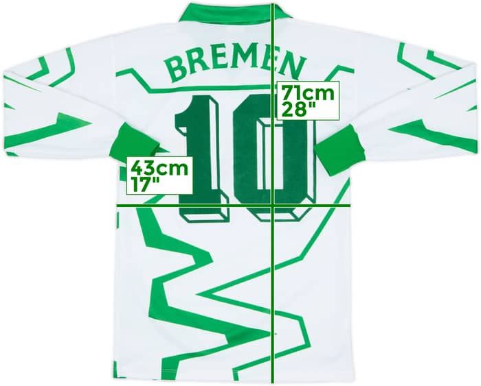 1993-94 Werder Bremen Home L/S Shirt #10 - 10/10 - (XS)