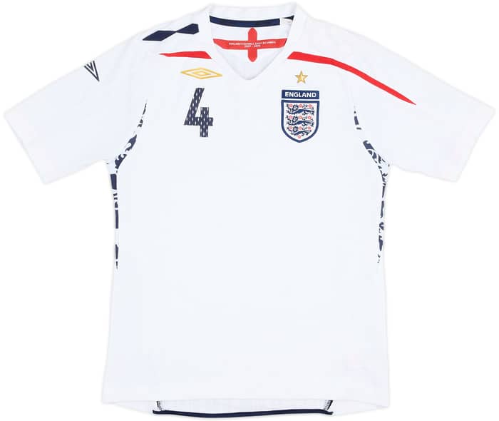Camiseta de local de Inglaterra 2007-09 Gerrard #4 - 4/10 - (M.Niños)