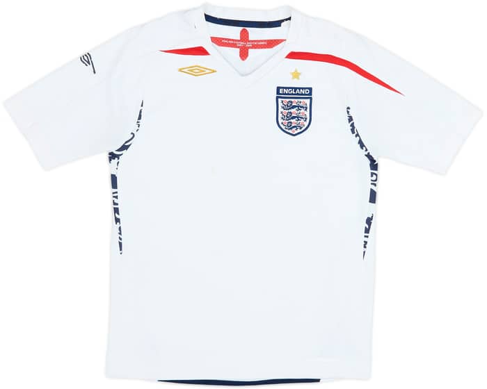 2007-09 England Home Shirt - 4/10 - (M.Boys)