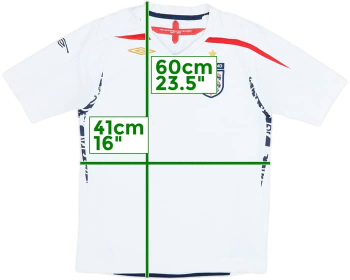 2007-09 England Home Shirt - 4/10 - (M.Boys)