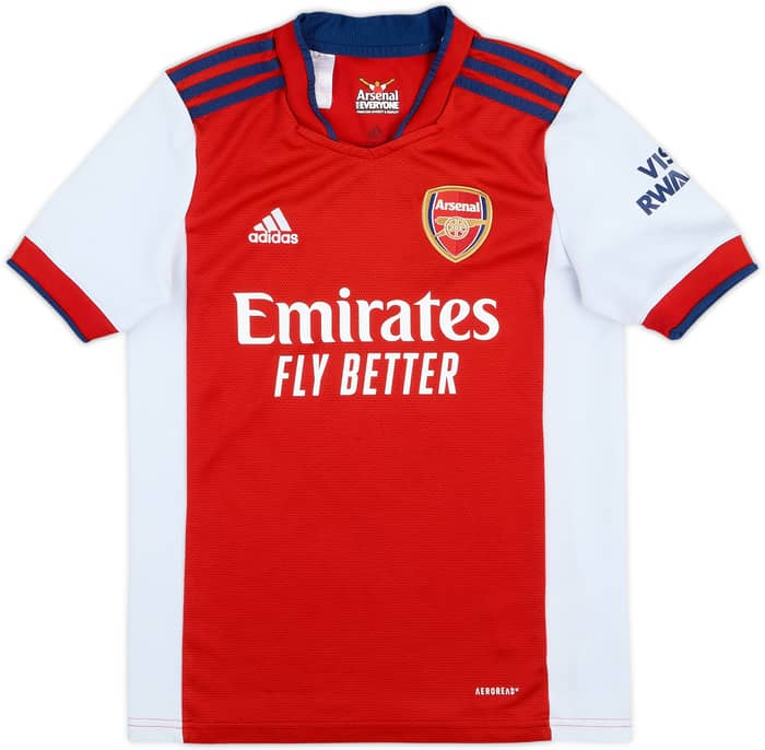 2021-22 Arsenal Home Shirt Aubameyang #14 - 5/10 - (M.Boys)