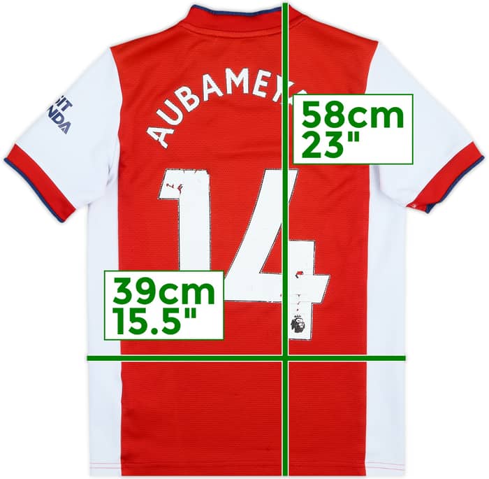 2021-22 Arsenal Home Shirt Aubameyang #14 - 5/10 - (M.Boys)