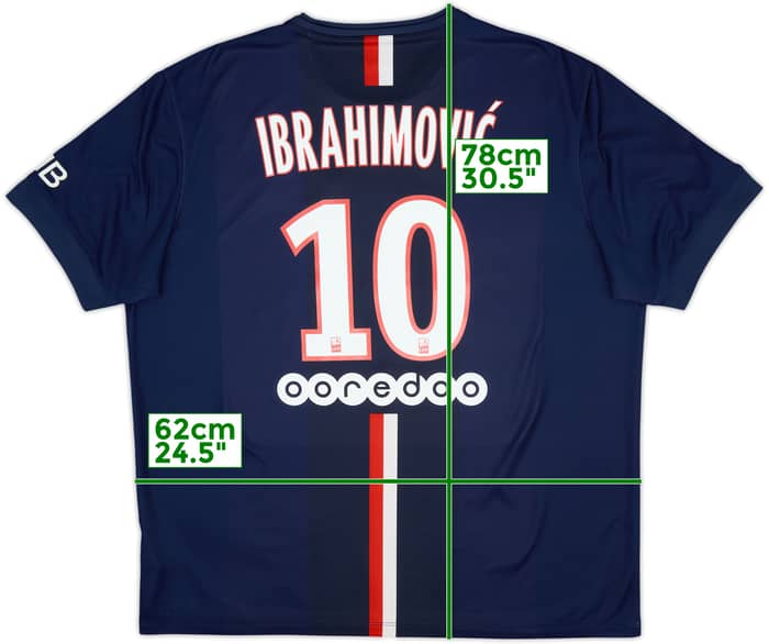2014-15 Paris Saint-Germain Home Shirt Ibrahimovic #10 - 6/10 - (XXL)